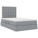 vidaXL Ágy tárolóval és LED lámpával leddel Világosszürke 120 x 190 cm