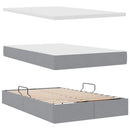 vidaXL Ágy tárolóval és LED lámpával leddel Világosszürke 120 x 190 cm