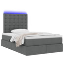 vidaXL LED tárolós ágy matraccal Sötétszürke 120 x 190 cm Szövet