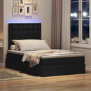 vidaXL Ágy tárolóval és LED lámpával Fekete 120 x 200 cm Poliészter
