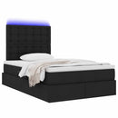 vidaXL Ágy tárolóval és LED lámpával Fekete 120 x 200 cm Poliészter