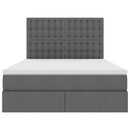 vidaXL Ágy tárolóval és LED lámpával Sötétszürke 140 x 190 cm