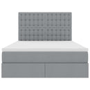 vidaXL Ágy tárolóval és LED lámpával Világosszürke 140 x 200 cm