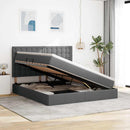 vidaXL Ágy tárolóval és LED lámpával Sötétszürke 160 x 200 cm