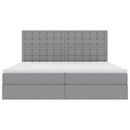 vidaXL LED tárolós ágy matraccal Világosszürke 200 x 200 cm Szövet