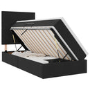 vidaXL Ágy tárolóval és LED lámpával Fekete 100 x 200 cm Bársony
