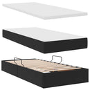 vidaXL Ágy tárolóval és LED lámpával Fekete 100 x 200 cm Bársony
