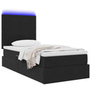 vidaXL Ágy tárolóval és LED lámpával Fekete 100 x 200 cm Bársony