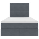 vidaXL Ágy tárolóval és LED lámpával Sötétszürke 120 x 190 cm Bársony