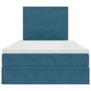 vidaXL Ágy tárolóval és LED lámpával Kék 120 x 190 cm Bársony