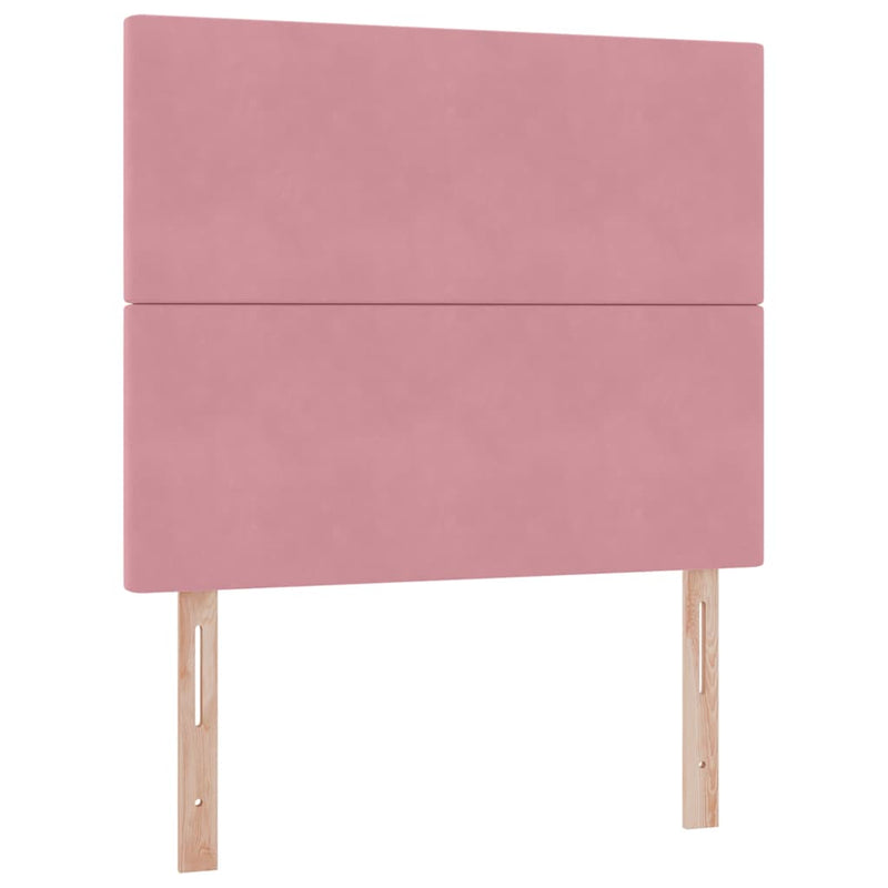 vidaXL Ágy tárolóval és LED lámpával Rózsaszín 120 x 190 cm Bársony