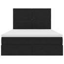 vidaXL Ágy tárolóval és LED lámpával Fekete 140 x 190 cm Bársony