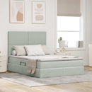 vidaXL Ágy tárolóval és LED lámpával Világosszürke 140 x 200 cm