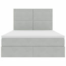 vidaXL Ágy tárolóval és LED lámpával Világosszürke 140 x 200 cm