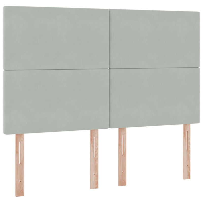 vidaXL Ágy tárolóval és LED lámpával Világosszürke 140 x 200 cm