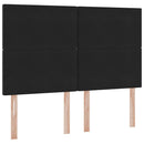 vidaXL Ágy tárolóval és LED lámpával Fekete 140 x 200 cm Bársony
