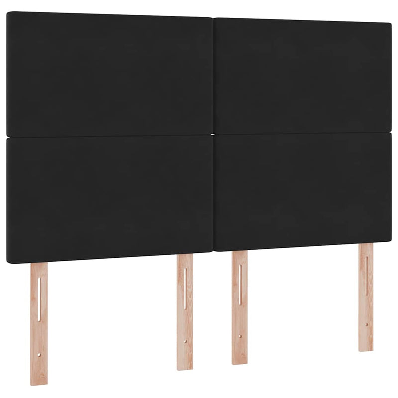 vidaXL Ágy tárolóval és LED lámpával Fekete 140 x 200 cm Bársony