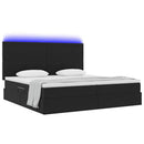 vidaXL LED tárolós ágy matraccal Fekete 200 x 200 cm Bársony