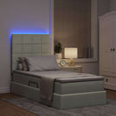 vidaXL Ágy tárolóval és LED lámpával Világosszürke 90 x 200 cm Bársony