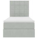 vidaXL Ágy tárolóval és LED lámpával Világosszürke 90 x 200 cm Bársony