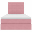 vidaXL Ágy tárolóval és LED lámpával Rózsaszín 120 x 190 cm Bársony