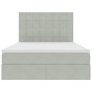 vidaXL Ágy tárolóval és LED lámpával Világosszürke 140 x 200 cm
