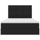 vidaXL Ágy tárolóval és LED lámpával Fekete 140 x 200 cm Bársony