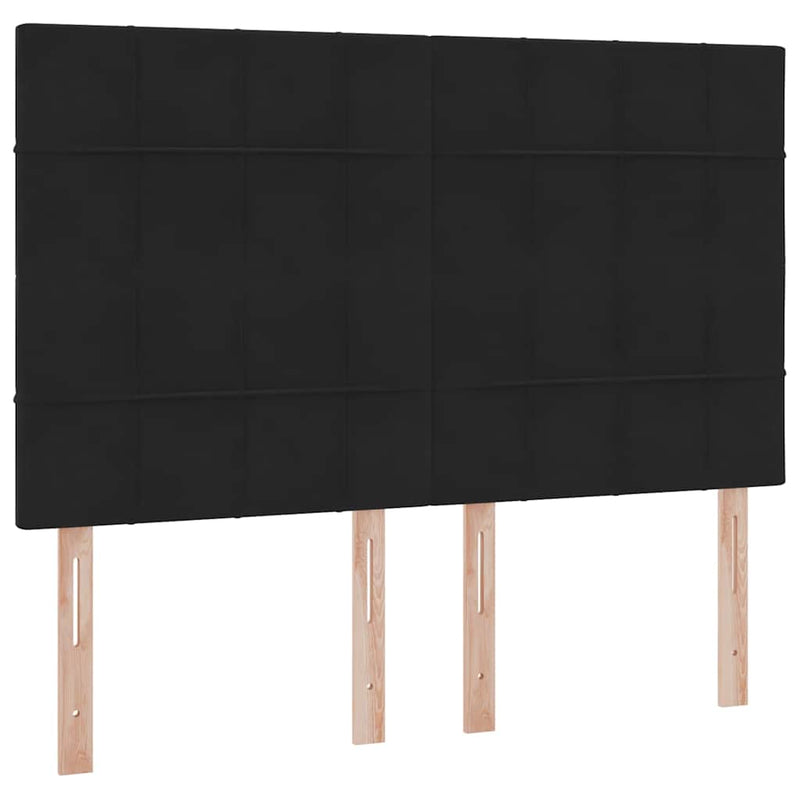 vidaXL Ágy tárolóval és LED lámpával Fekete 140 x 200 cm Bársony