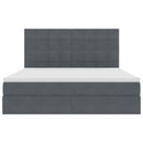 vidaXL LED tárolós ágy matraccal Sötétszürke 180 x 200 cm Bársony