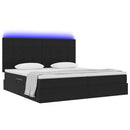 vidaXL LED tárolós ágy matraccal Fekete 200 x 200 cm Bársony