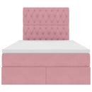 vidaXL Ágy tárolóval és LED lámpával Rózsaszín 120 x 190 cm Bársony