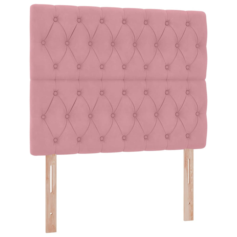 vidaXL Ágy tárolóval és LED lámpával Rózsaszín 120 x 190 cm Bársony