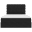 vidaXL Ágy tárolóval és LED lámpával Fekete 140 x 200 cm Bársony