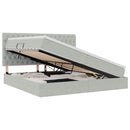 vidaXL Ágy tárolóval és LED lámpával Világosszürke 200 x 200 cm