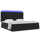 vidaXL LED tárolós ágy matraccal Fekete 200 x 200 cm Bársony