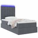 vidaXL LED tárolós ágy matraccal Sötétszürke 90 x 190 cm Bársony