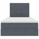 vidaXL Ágy tárolóval és LED lámpával Sötétszürke 120 x 190 cm Bársony