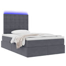 vidaXL LED tárolós ágy matraccal Sötétszürke 120 x 190 cm Bársony