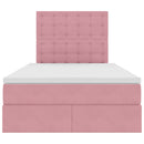 vidaXL Ágy tárolóval és LED lámpával Rózsaszín 120 x 190 cm Bársony