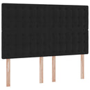 vidaXL Ágy tárolóval és LED lámpával Fekete 140 x 190 cm Bársony
