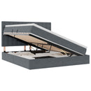 vidaXL LED tárolós ágy matraccal Sötétszürke 160 x 200 cm Bársony