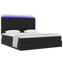 vidaXL LED tárolós ágy matraccal Fekete 160 x 200 cm Bársony