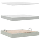 vidaXL Ágy tárolóval és LED lámpával Világosszürke 200 x 200 cm