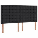 vidaXL Ágy tárolóval és LED lámpával Fekete 180 x 200 cm Műbőr
