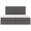 vidaXL Ágy tárolóval és LED lámpával Szürke 180 x 200 cm Műbőr
