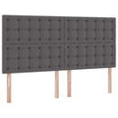 vidaXL Ágy tárolóval és LED lámpával Szürke 180 x 200 cm Műbőr