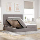 vidaXL Ágy LED szalagokkal fejtámlával Tópszínű 180 x 200 cm szövet