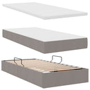 vidaXL Ágy LED szalagokkal fejtámlával Tópszínű 180 x 200 cm szövet