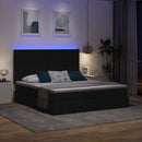 vidaXL Ágy LED szalagokkal fejtámlával Fekete 180 x 200 cm szövet
