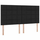 vidaXL Ágy LED szalagokkal fejtámlával Fekete 180 x 200 cm szövet
